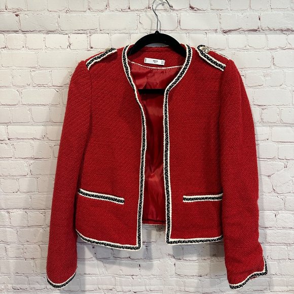Mango Red Blazer Jacket Size XS - Picture 1 of 6